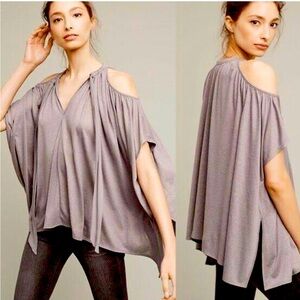 Anthropologie Deletta Tulay Cold Shoulder Draped Flowy Tunic Top